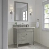 Brittany 36" Single Vanity, Urban Gray, w/ 3 CM Siberian Silestone Top