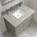 Brittany 36" Single Vanity, Urban Gray, w/ 3 CM Siberian Silestone Top
