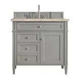 Brittany 36" Single Vanity, Urban Gray, w/ 3 CM Tajnar Eclos Top
