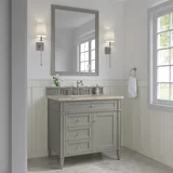 Brittany 36" Single Vanity, Urban Gray, w/ 3 CM Tajnar Eclos Top