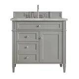 Brittany 36" Single Vanity, Urban Gray w/ 3 CM Victorian Silver Silestone Top