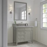 Brittany 36" Single Vanity, Urban Gray w/ 3 CM Victorian Silver Silestone Top