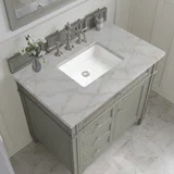 Brittany 36" Single Vanity, Urban Gray w/ 3 CM Victorian Silver Silestone Top