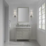 Brittany 36" Single Vanity, Urban Gray w/ 3 CM White Zeus Silestone Top