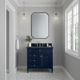 Brittany 36" Single Vanity, Victory Blue w/ 3 CM Charcoal Soapstone Silestone Top