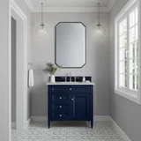 Brittany 36" Single Vanity, Victory Blue w/ 3 CM Eternal Jasmine Pearl Silestone Top