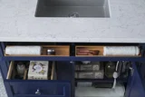 Brittany 36" Single Vanity, Victory Blue w/ 3 CM Eternal Jasmine Pearl Silestone Top