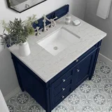 Brittany 36" Single Vanity, Victory Blue w/ 3 CM Eternal Jasmine Pearl Silestone Top