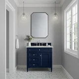 Brittany 36" Single Vanity, Victory Blue w/ 3 CM Ethereal Noctis Silestone Top