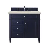 Brittany 36" Single Vanity, Victory Blue, w/ 3 CM Siberian Silestone Top