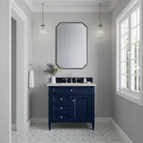 Brittany 36" Single Vanity, Victory Blue, w/ 3 CM Siberian Silestone Top