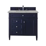 Brittany 36" Single Vanity, Victory Bleu w/ 3 CM Victorian Silver Silestone Top