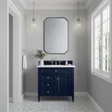 Brittany 36" Single Vanity, Victory Blue w/ 3 CM White Zeus Silestone Top