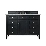 Brittany 48" Single Vanity, Black Onyx w/ 3 CM Carrara Marble Top