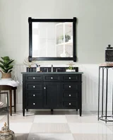 Brittany 48" Single Vanity, Black Onyx w/ 3 CM Cala Blue Silestone Top