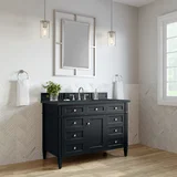 Brittany 48" Single Vanity, Black Onyx w/ 3 CM Charcoal Soapstone Silestone Top