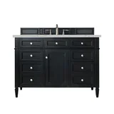 Brittany 48" Single Vanity, Black Onyx w/ 3 CM Eternal Jasmine Pearl Silestone Top