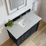 Brittany 48" Single Vanity, Black Onyx w/ 3 CM Eternal Jasmine Pearl Silestone Top