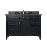 Brittany 48" Single Vanity, Black Onyx w/ 3 CM Parisien Bleu Silestone Top