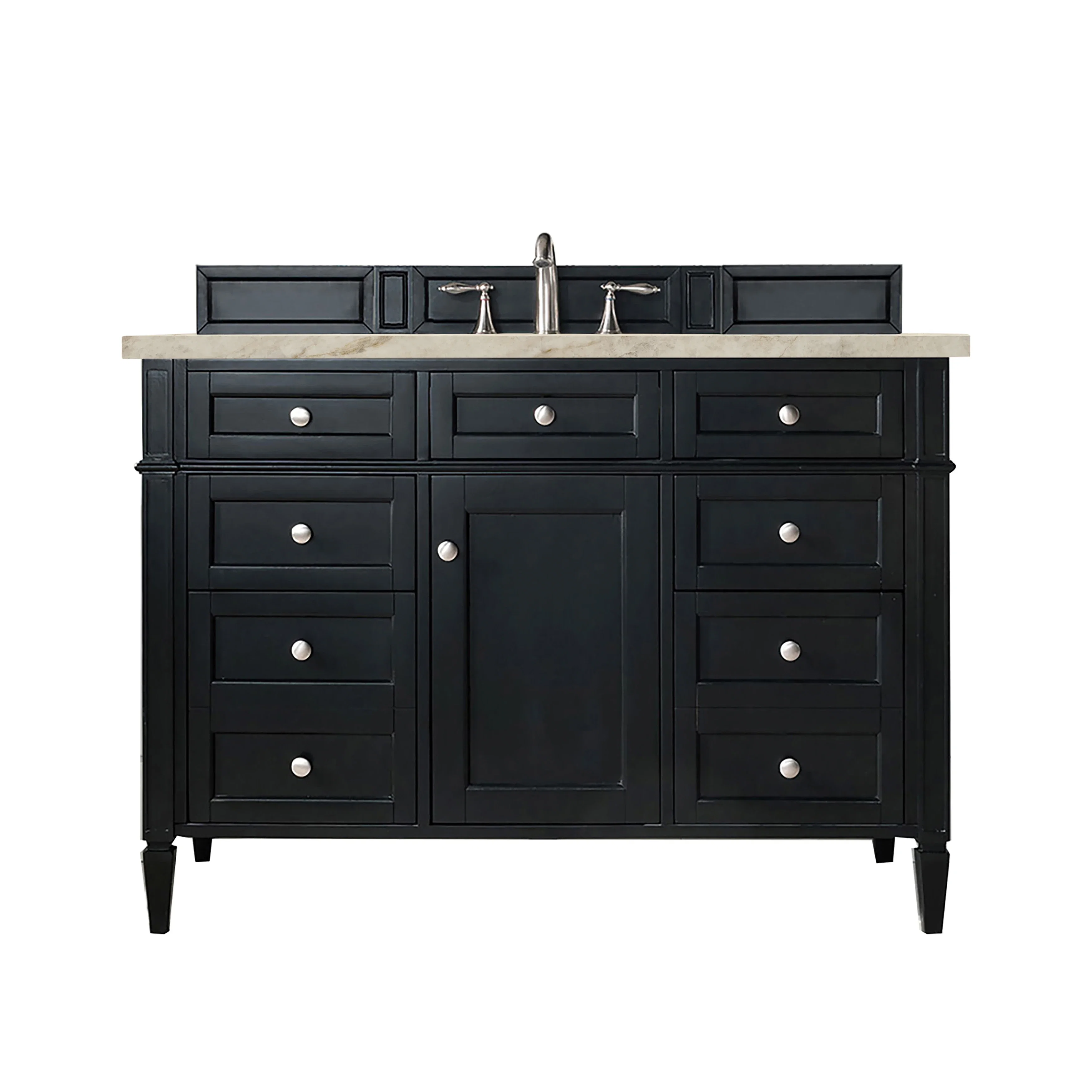 Brittany 48" Single Vanity, Black Onyx, w/ 3 CM Tajnar Eclos Top