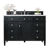 Brittany 48" Single Vanity, Black Onyx w/ 3 CM Eternal Jasmine Pearl Silestone Top w/FreePower Wireless Charger