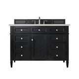 Brittany 48" Single Vanity, Black Onyx, w/ 3 CM Siberian Silestone Top w/FreePower Wireless Charger