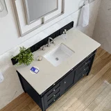 Brittany 48" Single Vanity, Black Onyx, w/ 3 CM Siberian Silestone Top w/FreePower Wireless Charger