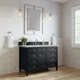 Brittany 48" Single Vanity, Black Onyx w/ 3 CM Victorian Silver Silestone Top w/FreePower Wireless Charger