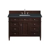 Brittany 48" Single Vanity, Burnished Mahogany w/ 3 CM Charcoal Soapstone Silestone Top
