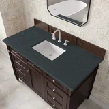 Brittany 48" Single Vanity, Burnished Mahogany w/ 3 CM Charcoal Soapstone Silestone Top