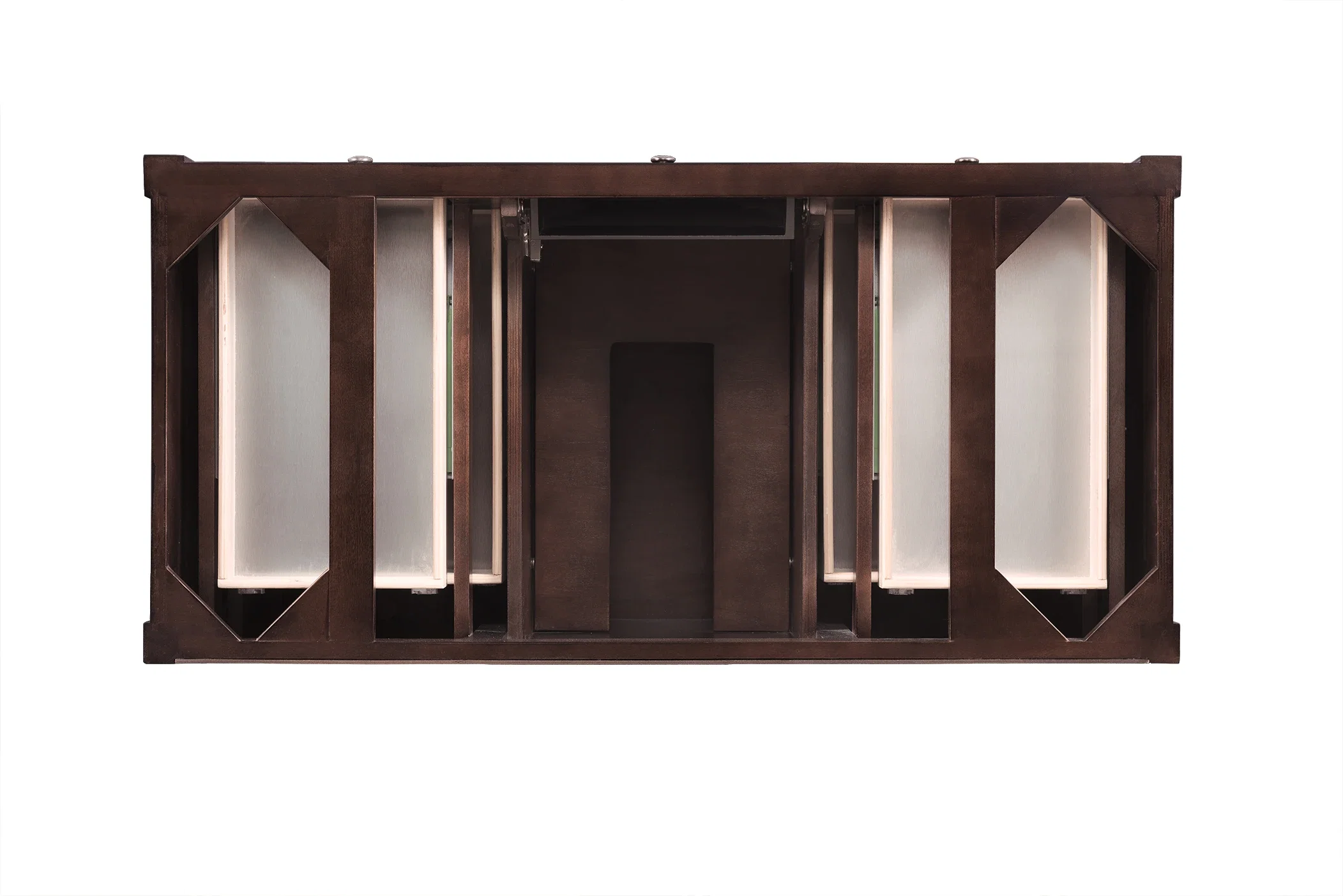 Brittany 48" Single Vanity, Burnished Mahogany w/ 3 CM Eternal Jasmine Pearl Silestone Top