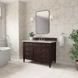 Brittany 48" Single Vanity, Burnished Mahogany w/ 3 CM Ethereal Noctis Silestone Top