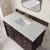 Brittany 48" Single Vanity, Burnished Mahogany w/ 3 CM Ethereal Noctis Silestone Top