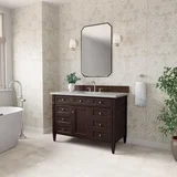 Brittany 48" Single Vanity, Burnished Mahogany w/ 3 CM Lime Delight Silestone Top