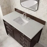 Brittany 48" Single Vanity, Burnished Mahogany w/ 3 CM Lime Delight Silestone Top