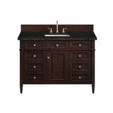 Brittany 48" Single Vanity, Burnished Mahogany, w/ 3 CM Phantome Eclos Top