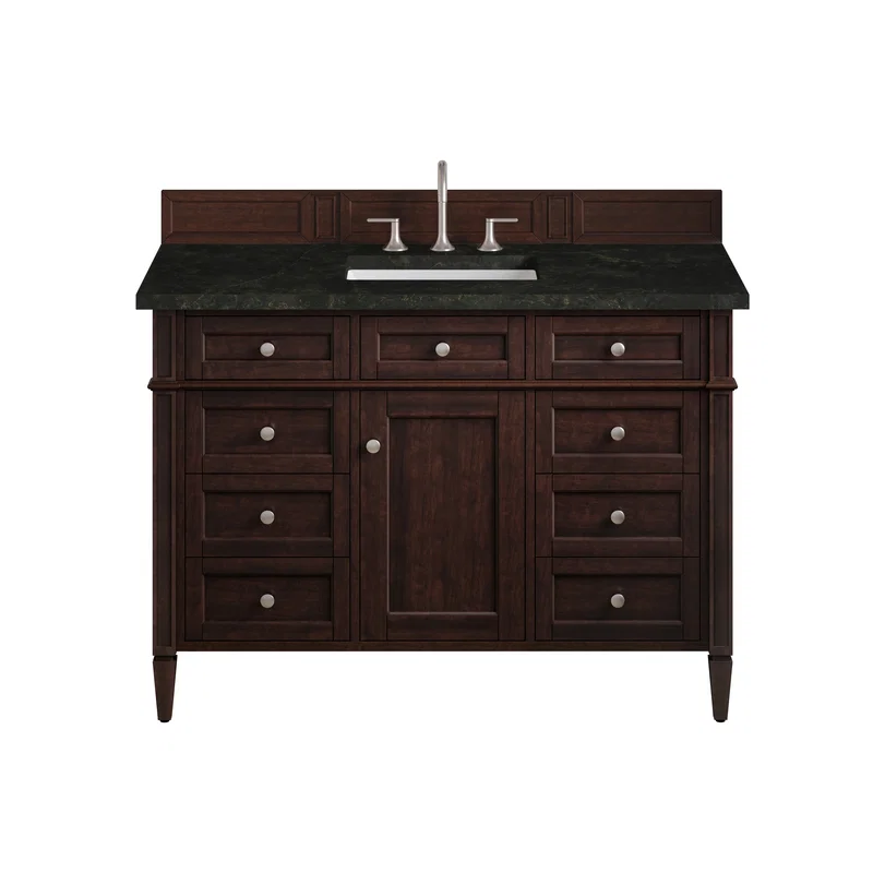 Brittany 48" Single Vanity, Burnished Mahogany, w/ 3 CM Phantome Eclos Top