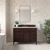 Brittany 48" Single Vanity, Burnished Mahogany, w/ 3 CM Siberian Silestone Top