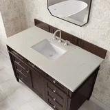 Brittany 48" Single Vanity, Burnished Mahogany, w/ 3 CM Siberian Silestone Top