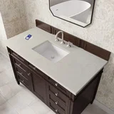 Brittany 48" Single Vanity, Burnished Mahogany, w/ 3 CM Siberian Silestone Top w/FreePower Wireless Charger