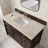 Brittany 48" Single Vanity, Burnished Mahogany, w/ 3 CM Tajnar Eclos Top w/FreePower Wireless Charger