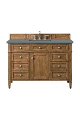 Brittany 48" Single Vanity, Saddle Brown w/ 3 CM Cala Blue Silestone Top