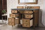 Brittany 48" Single Vanity, Saddle Brown w/ 3 CM Cala Blue Silestone Top