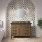 Brittany 48" Single Vanity, Saddle Brown w/ 3 CM Charcoal Soapstone Silestone Top