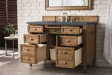 Brittany 48" Single Vanity, Saddle Brown w/ 3 CM Charcoal Soapstone Silestone Top