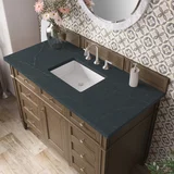 Brittany 48" Single Vanity, Saddle Brown w/ 3 CM Charcoal Soapstone Silestone Top