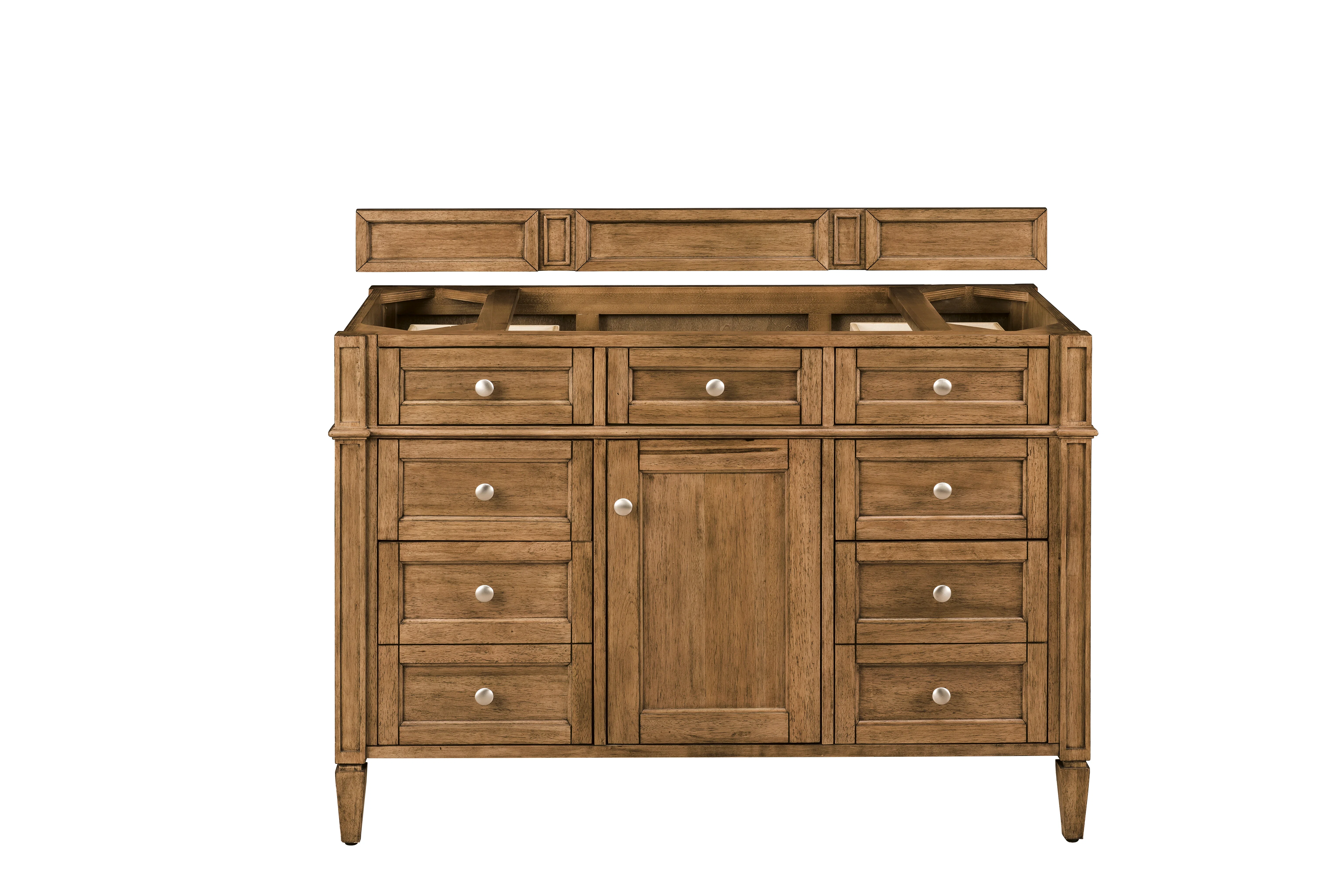 Brittany 48" Single Vanity, Saddle Brown w/ 3 CM Ethereal Noctis Silestone Top