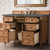 Brittany 48" Single Vanity, Saddle Brown w/ 3 CM Parisien Bleu Silestone Top