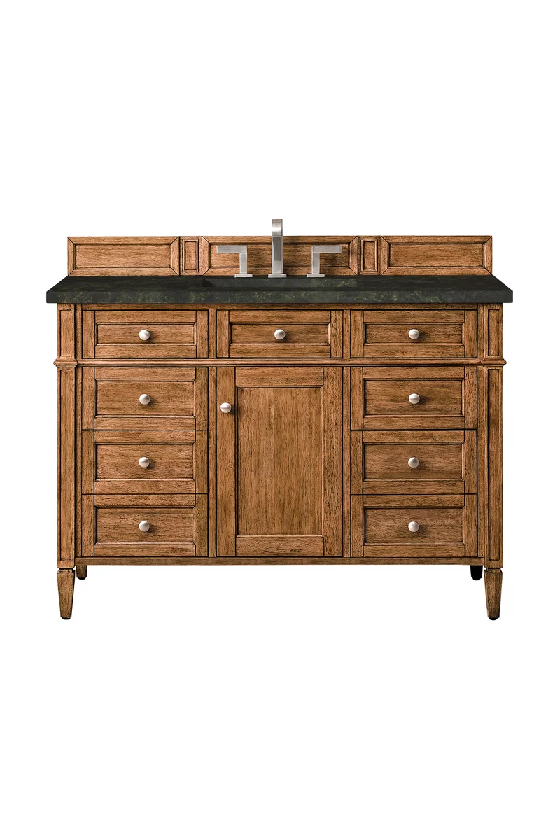 Brittany 48" Single Vanity, Saddle Brown, w/ 3 CM Phantome Eclos Top