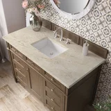 Brittany 48" Single Vanity, Saddle Brown, w/ 3 CM Tajnar Eclos Top